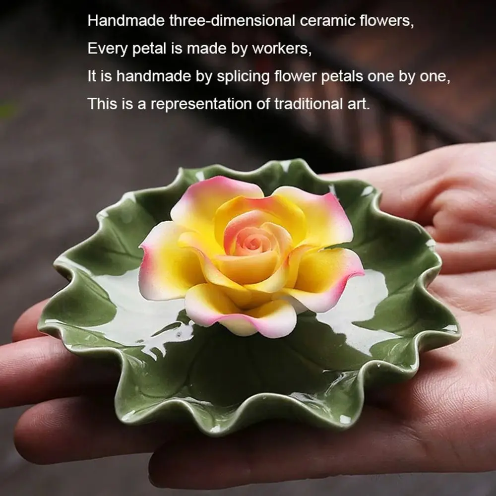 Handicraft Ceramic Incense Insert Holder Heat-resistant Anti-slip Flower Sticks Incense Tray Flower Statue Durable