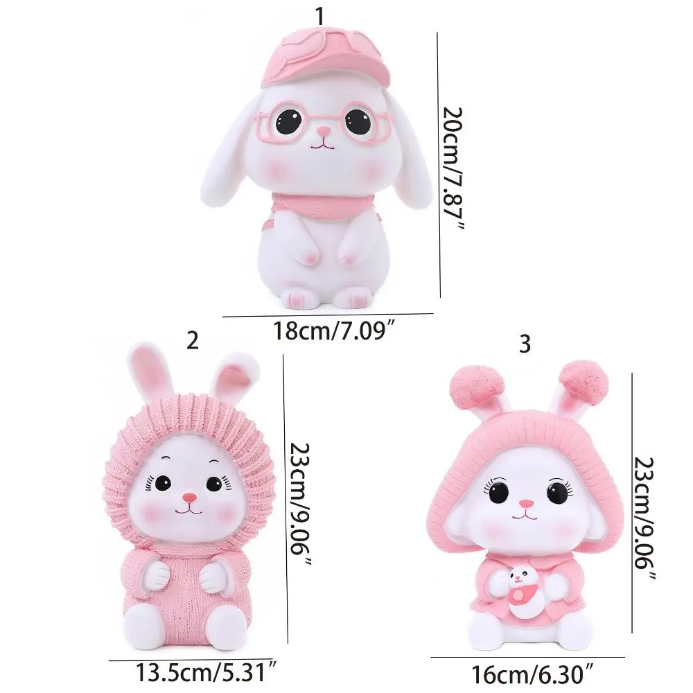 Creative Anti-fall Rabbit Piggy Bank Cartoon Cute High Capacity Storage Tank Rabbit Design Vinyl Piggy Bank Girls