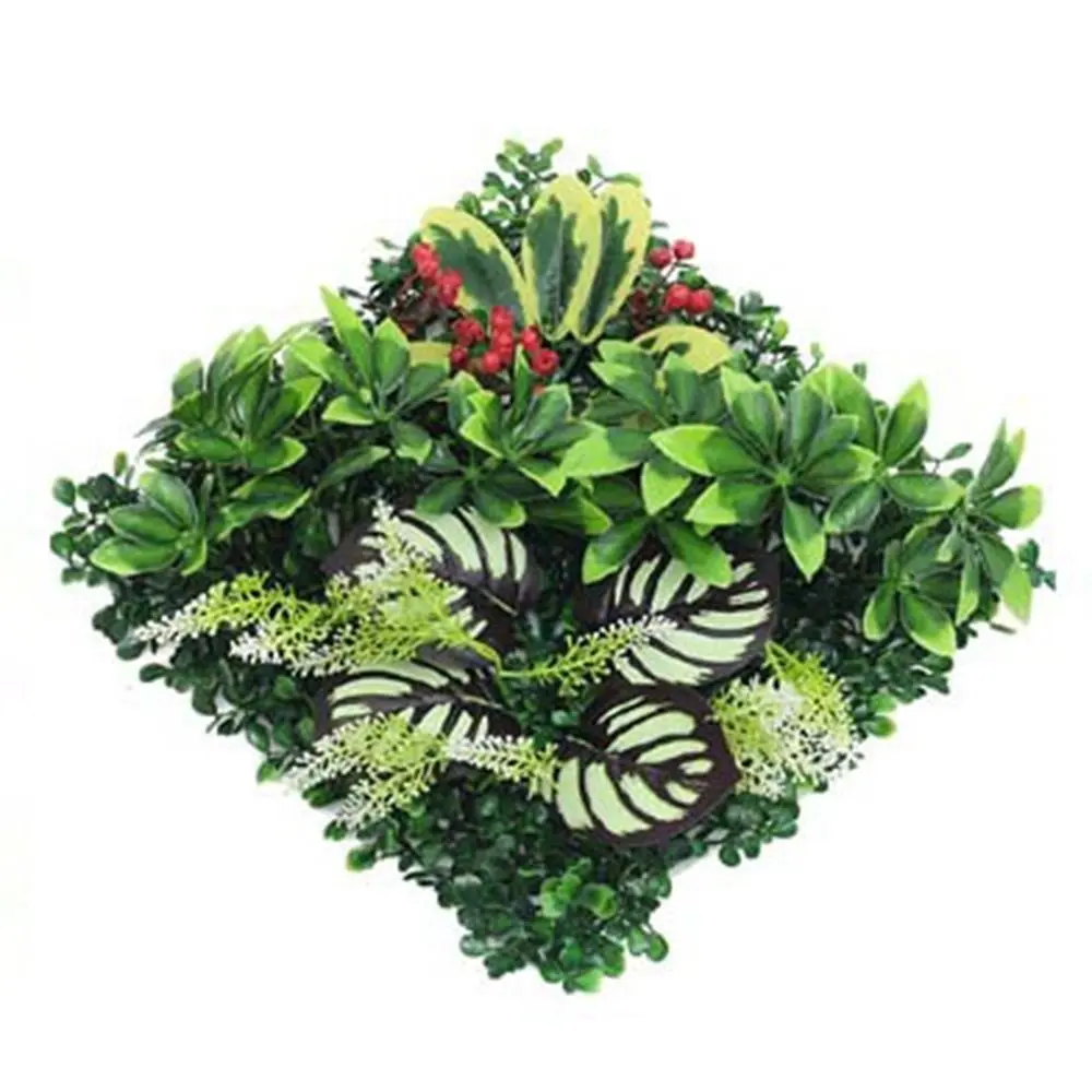 DIY Artificial Plant Wall Panel Durable Lifelike Artificial Eucalyptus Carpet No Watering Green Artificial Fern Grass