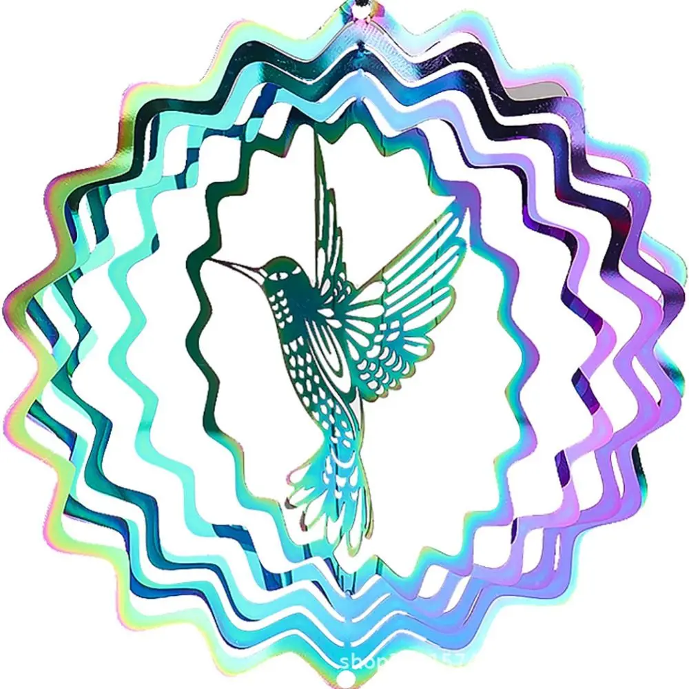 Art Color Gradient 3D Wind Chime Swivel Hook Spiral Ball Rotating Hanging Twirling and Dancing Waterproof Wind Spinner Indoor