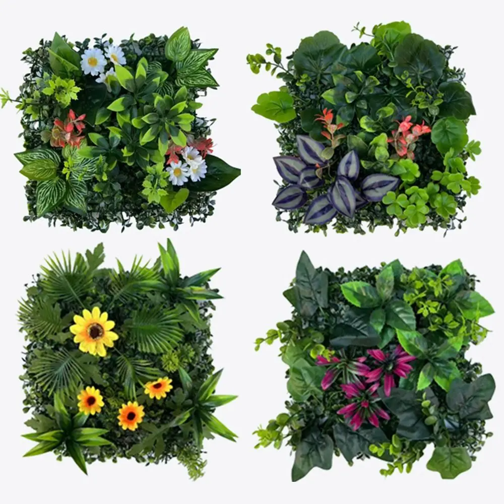DIY Artificial Plant Wall Panel Flower Eternal Life Artificial Eucalyptus Carpet 25*25cm UV Protection