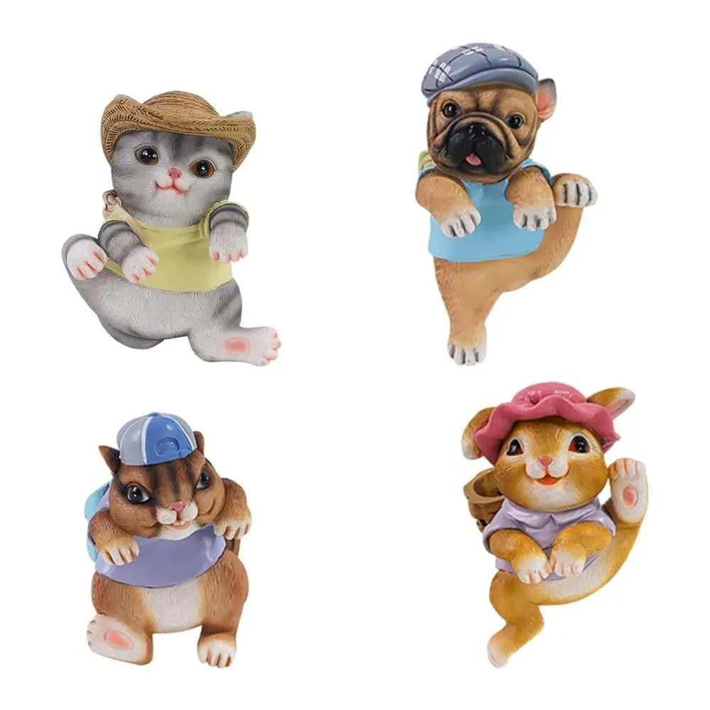 Creative Animal Flower Pot Hanging Ornament Mini Exquisite Resin Animal Flower Pot Figurine Romance Simple