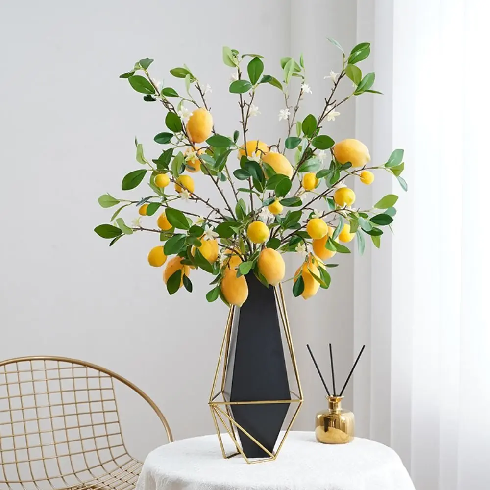 Style Fresh Restaurant Home Decoration Photography Props Hotels Lemon Branch Green Plants Lemon Fruit Artificial Flower