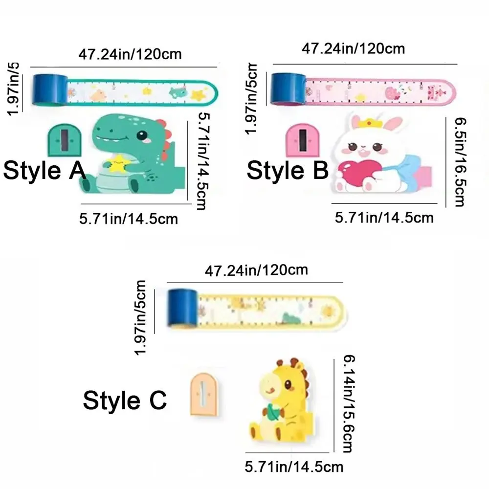 3D Children's Magnetic Sticker 65-180cm Magnetic Adsorpt Baby Height Wall Stickers with Removable Ruler Cartoon