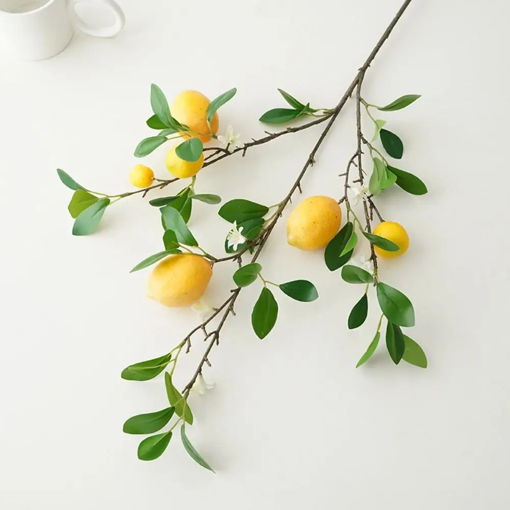 Style Fresh Restaurant Home Decoration Photography Props Hotels Lemon Branch Green Plants Lemon Fruit Artificial Flower
