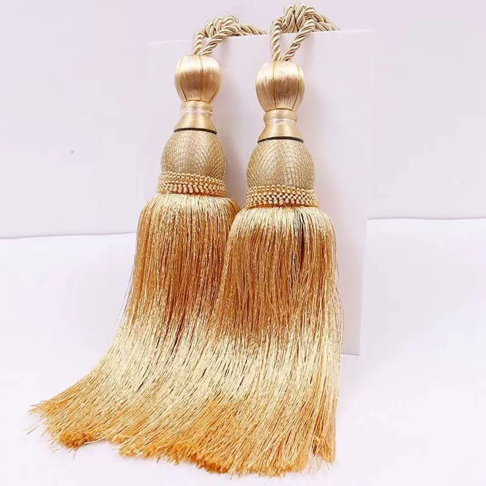 No Installation Curtain Tassels Tieback Punch-free Multicolor Tassel Curtain Ties Gold Wire Hanging Ball Polyester Yarn