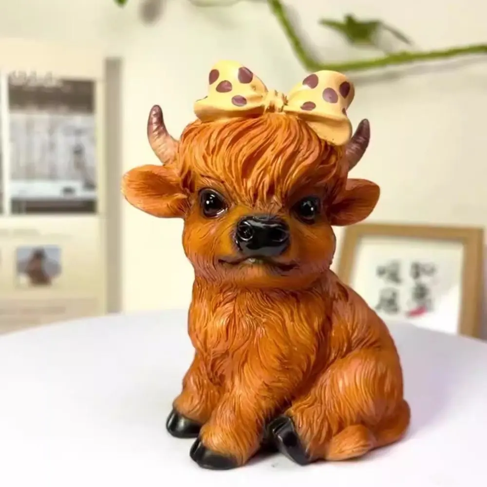 Garden Decoration Resin Cow Ornament Cartoon Creative Rooster Statue Cute Waterproof Animal Sculpture Office