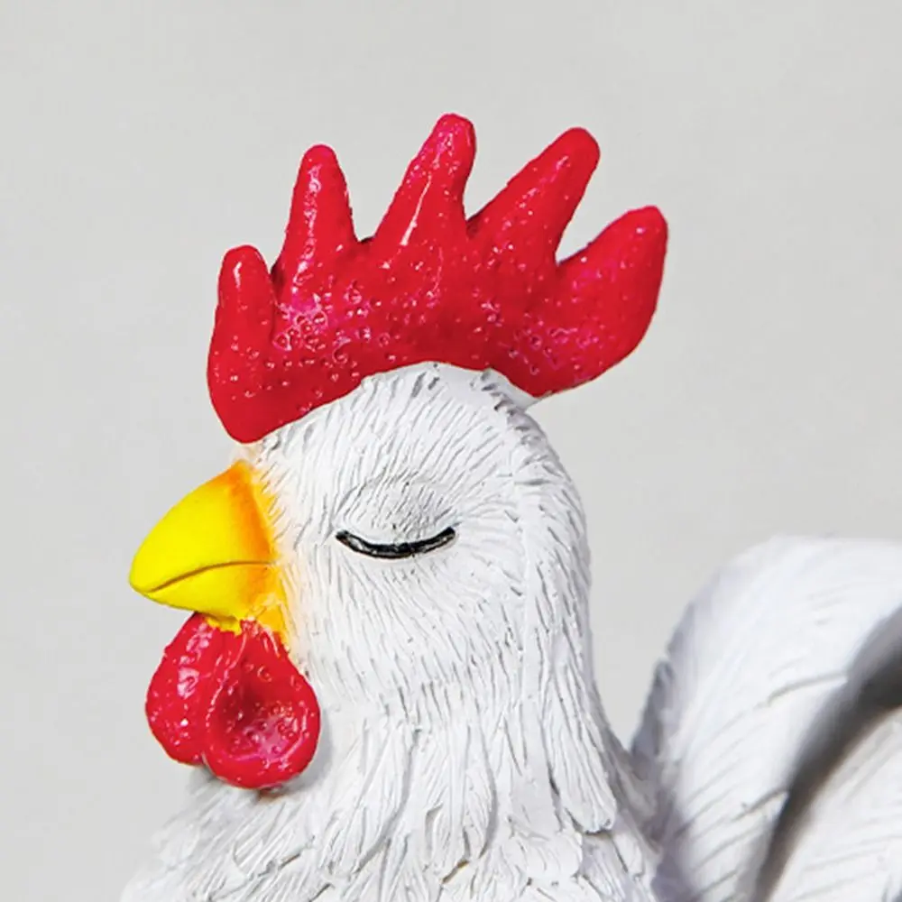 Garden Decoration Resin Cow Ornament Cartoon Creative Rooster Statue Cute Waterproof Animal Sculpture Office