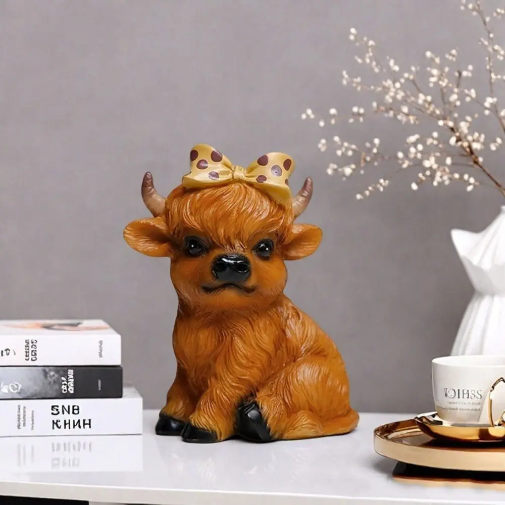 Garden Decoration Resin Cow Ornament Cartoon Creative Rooster Statue Cute Waterproof Animal Sculpture Office