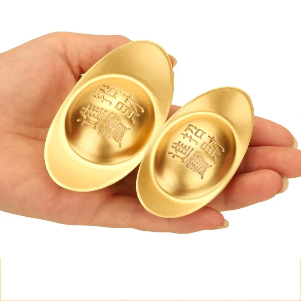 Pure Copper Gold Ingot Alloy Solid Treasure Bowl Ornament Imitation Gold Antique Desktop Ornaments Home Decor