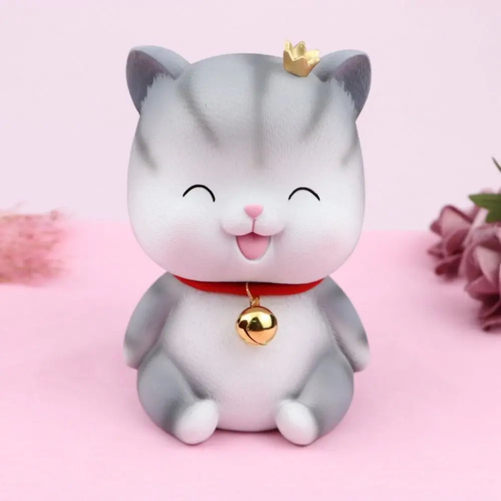 Creative Cartoon Cat Piggy Bank Anti-fall Cute Desktop Cat Ornament Cat Design Cat Saving Box Valentine's Day