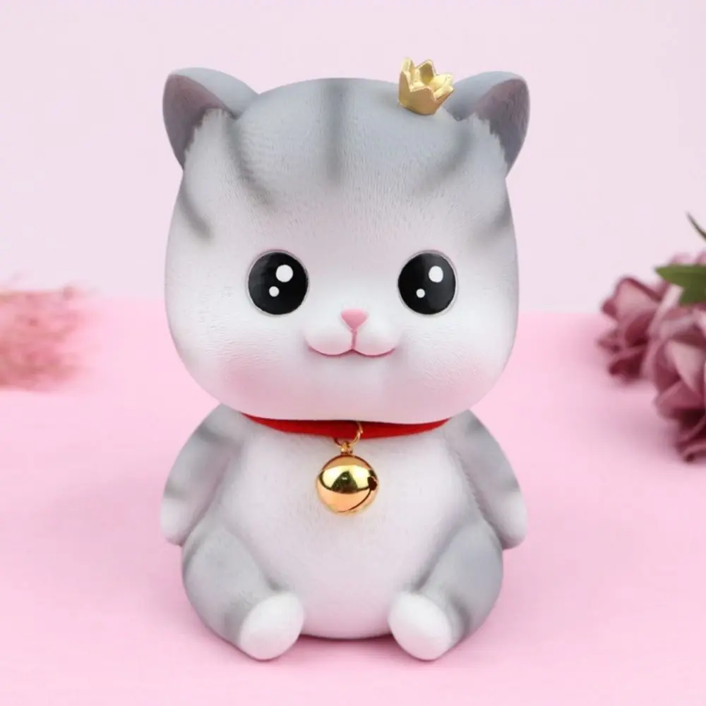 Creative Cartoon Cat Piggy Bank Anti-fall Cute Desktop Cat Ornament Cat Design Cat Saving Box Valentine's Day