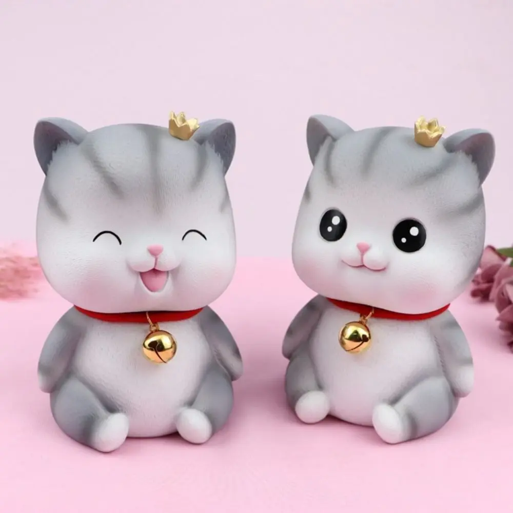 Creative Cartoon Cat Piggy Bank Anti-fall Cute Desktop Cat Ornament Cat Design Cat Saving Box Valentine's Day