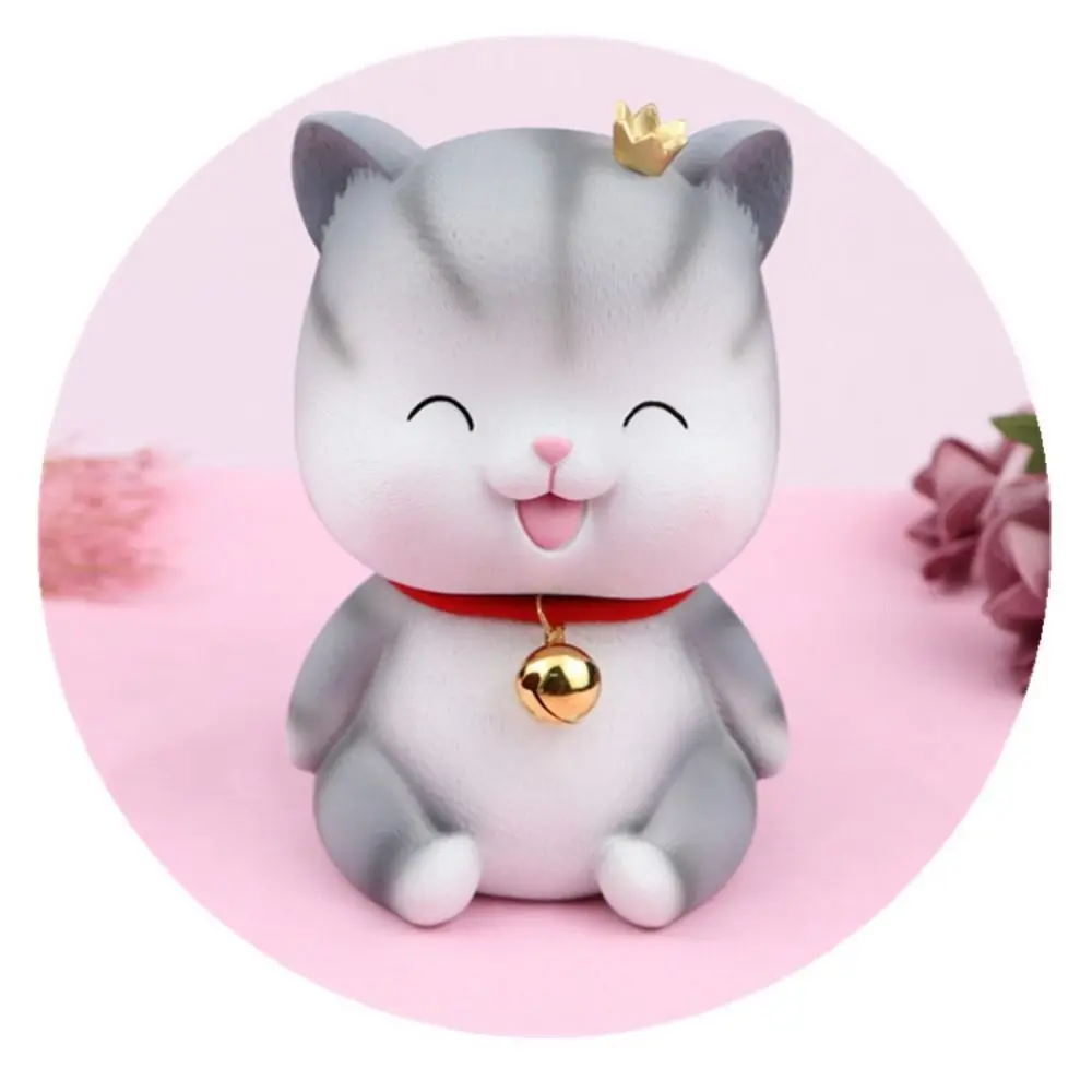 Creative Cartoon Cat Piggy Bank Anti-fall Cute Desktop Cat Ornament Cat Design Cat Saving Box Valentine's Day