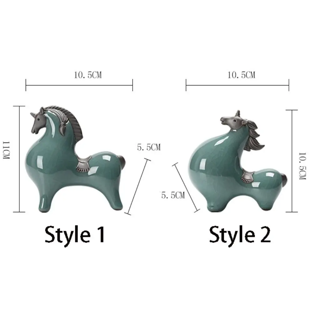Micro Landscape Ceramic Horse Statue Modern Handicraft Animal Sculpture Creative Cute Miniatures Figurine Entrance