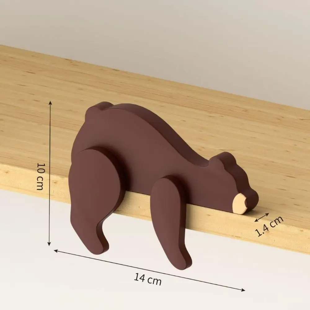 Premium Mobility Wooden Animal Ornament Stable Portable Woodland Bear Figurine Cute Durable Bear Door Frame Decoration Bedroom