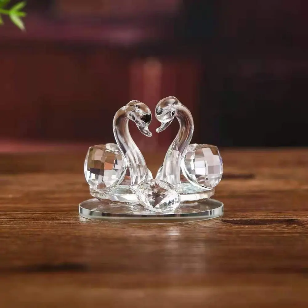 Children's Gift Deodorization Car  Seat Home Decor Crystal Swan Car Accessories Animal Ornament Swan Figurine