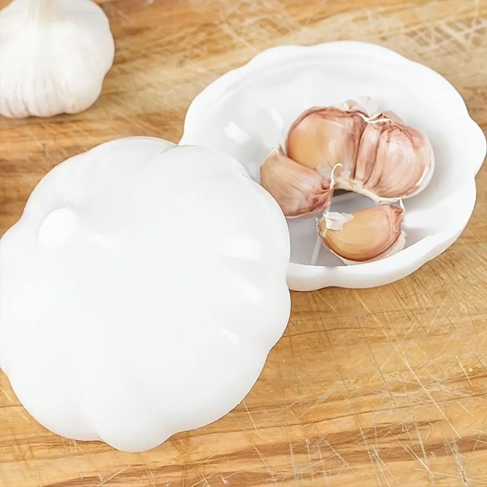 Creative Plastic Garlic Keeper White Fresh-Keeping Garlic Saver Container Sealed Reusable Food Organizer Box Garlic
