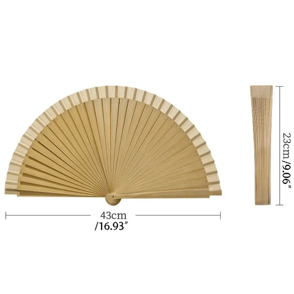 Modern Simple Spanish Plain Fan Handmade Solid Color Pure Wood Folding Fan Art Craft Decorative Props Fan Party Gift