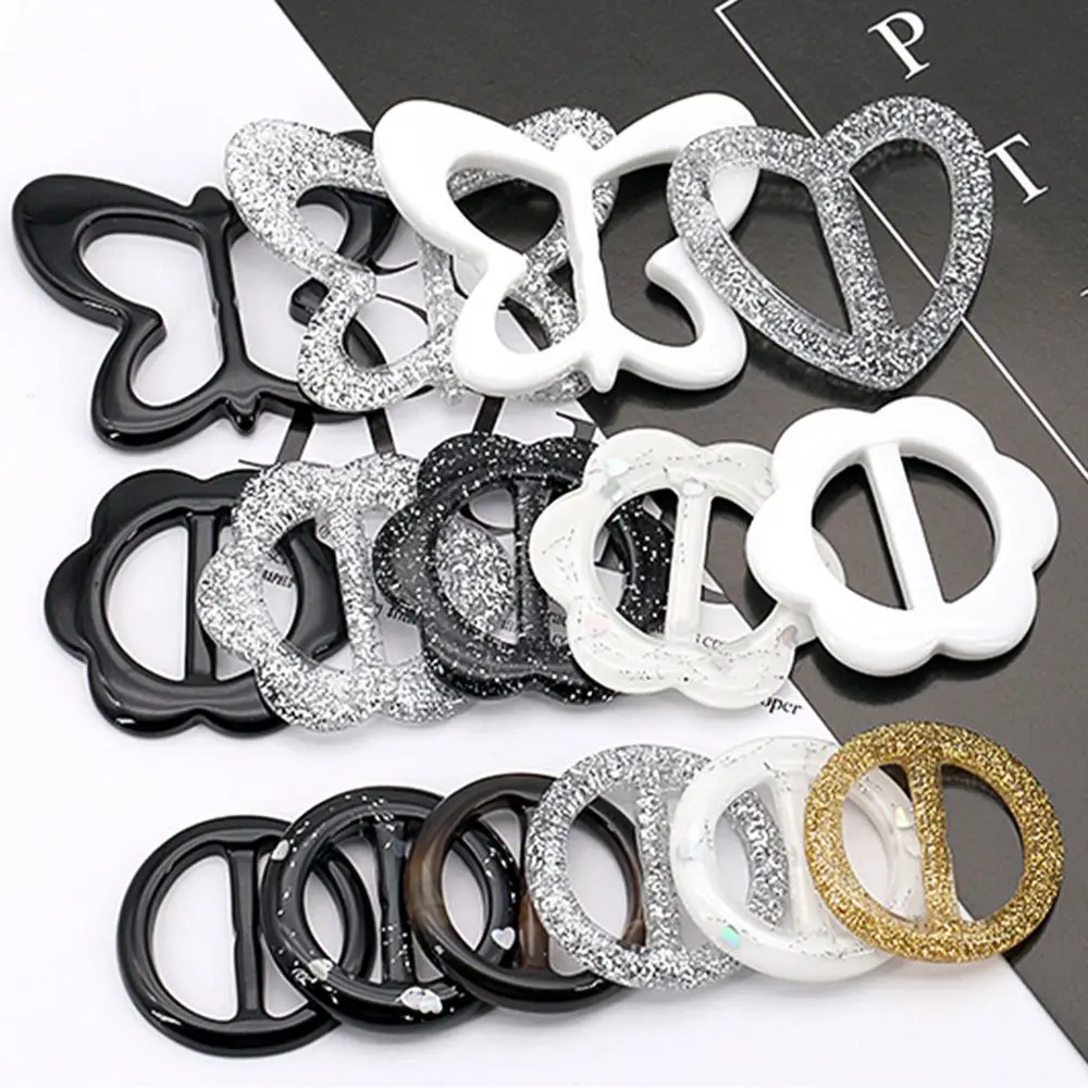 Clothes Clip Scarf Ring Heart Clothes Decoration Garment Accessories Round T Shirt Clips Garment buckle Scarf Buckle Resin