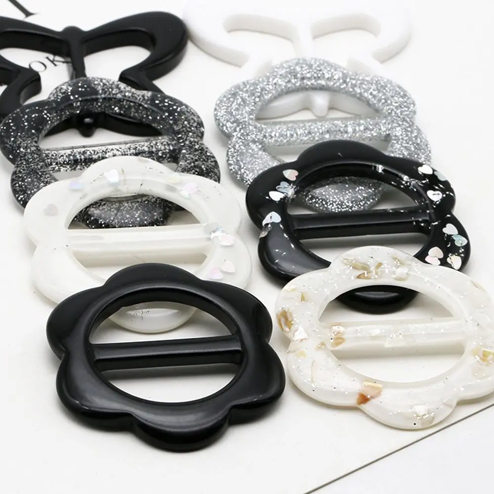 Clothes Clip Scarf Ring Heart Clothes Decoration Garment Accessories Round T Shirt Clips Garment buckle Scarf Buckle Resin