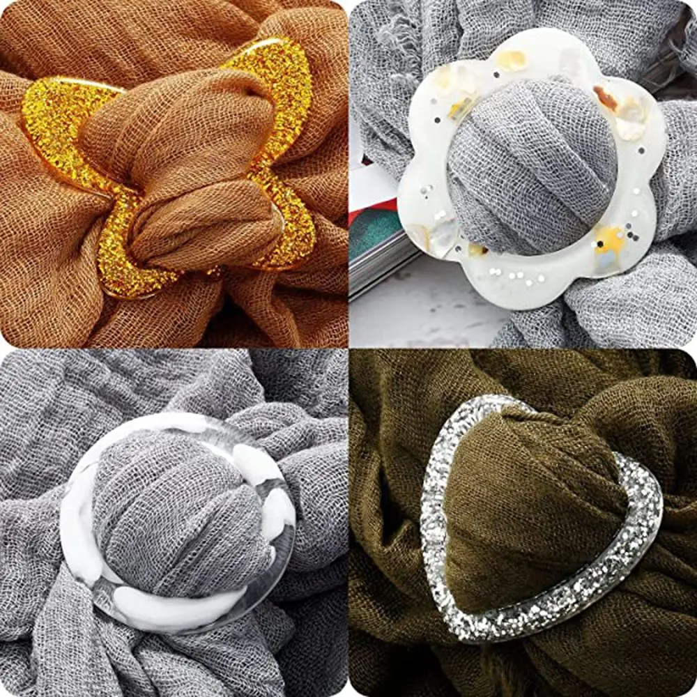 Clothes Clip Scarf Ring Heart Clothes Decoration Garment Accessories Round T Shirt Clips Garment buckle Scarf Buckle Resin