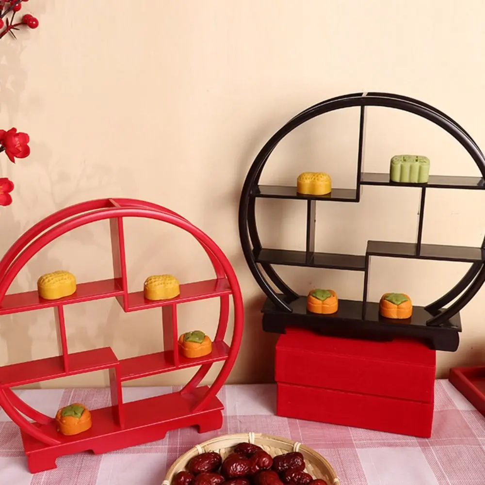 Scene Decoration Chinese Style Wedding Pastry Stand Antique Handmade Model Toy Display Stand Festive Storage Rack Party Favors
