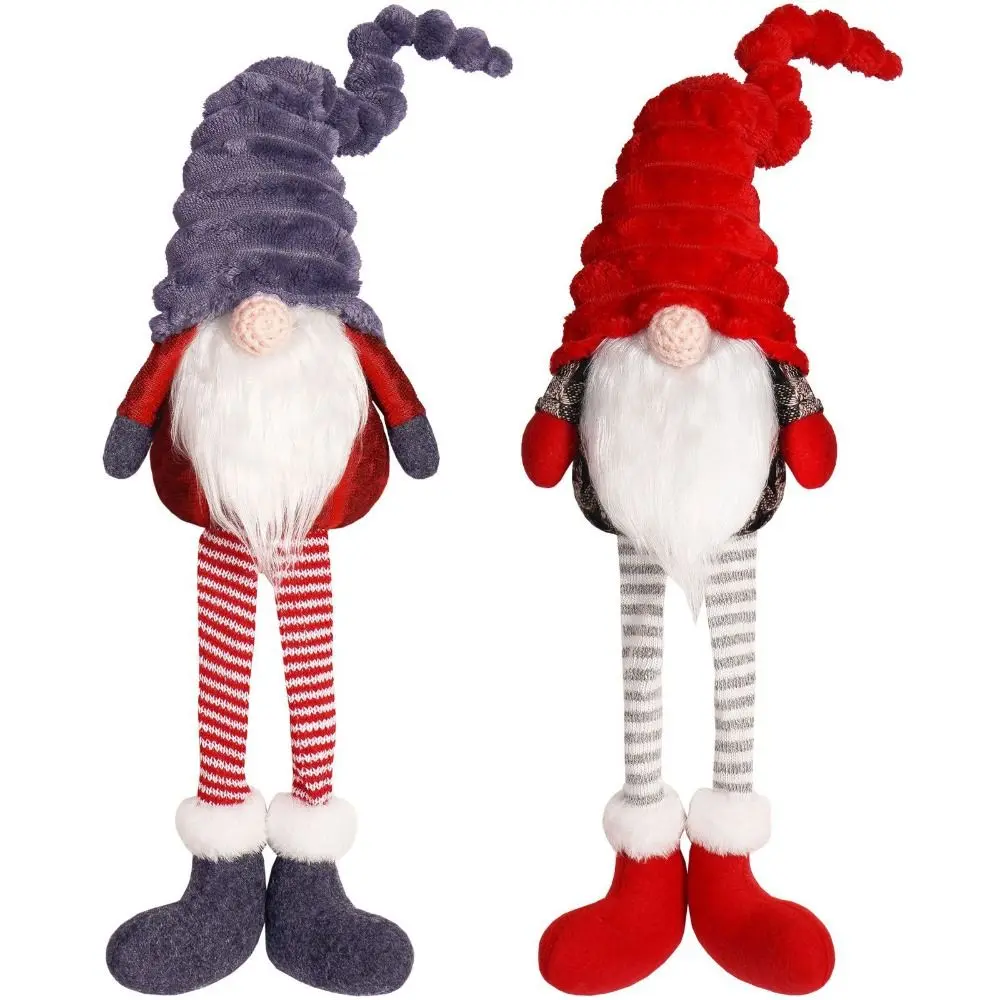 Handmade Christmas Faceless Doll Cute Cartoon Leg Hanging Doll Ornament Unique Exquisite Gnomes Elf Dolls Desktop