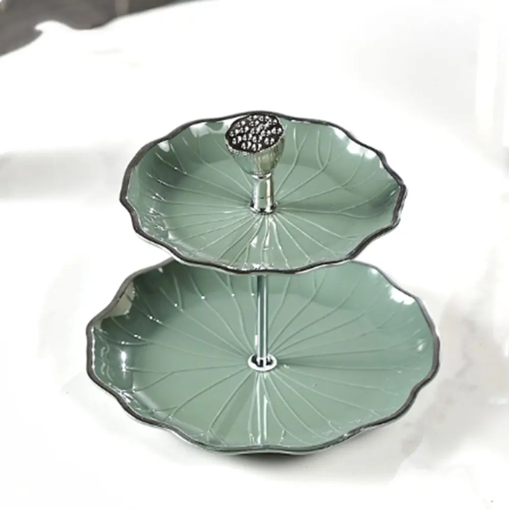 Durable Multi-layer Lotus Leaf Dessert Trays Lotus Leaf Luxury Lotus Cake Stand European No smell Wedding Party