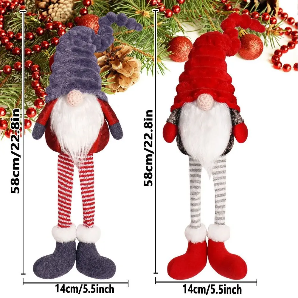 Handmade Christmas Faceless Doll Cute Cartoon Leg Hanging Doll Ornament Unique Exquisite Gnomes Elf Dolls Desktop