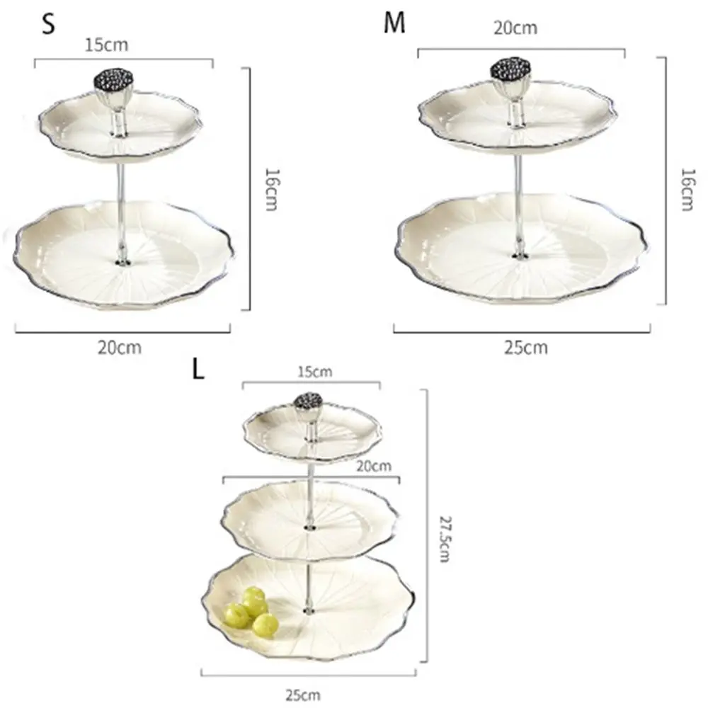 Durable Multi-layer Lotus Leaf Dessert Trays Lotus Leaf Luxury Lotus Cake Stand European No smell Wedding Party