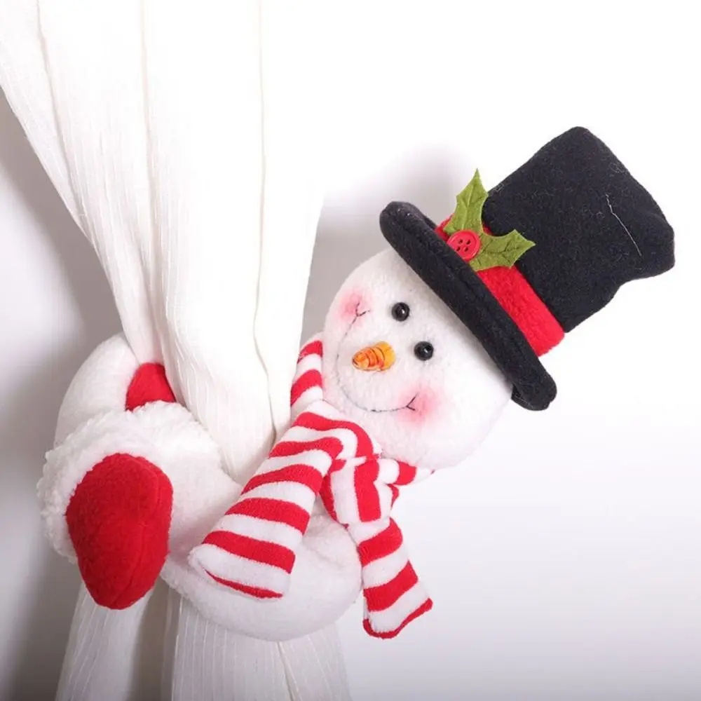 Cartoon Christmas Curtain Buckle Adorable Design Unique Santa Claus Curtain Tieback Decorative Snowman Curtain Holder