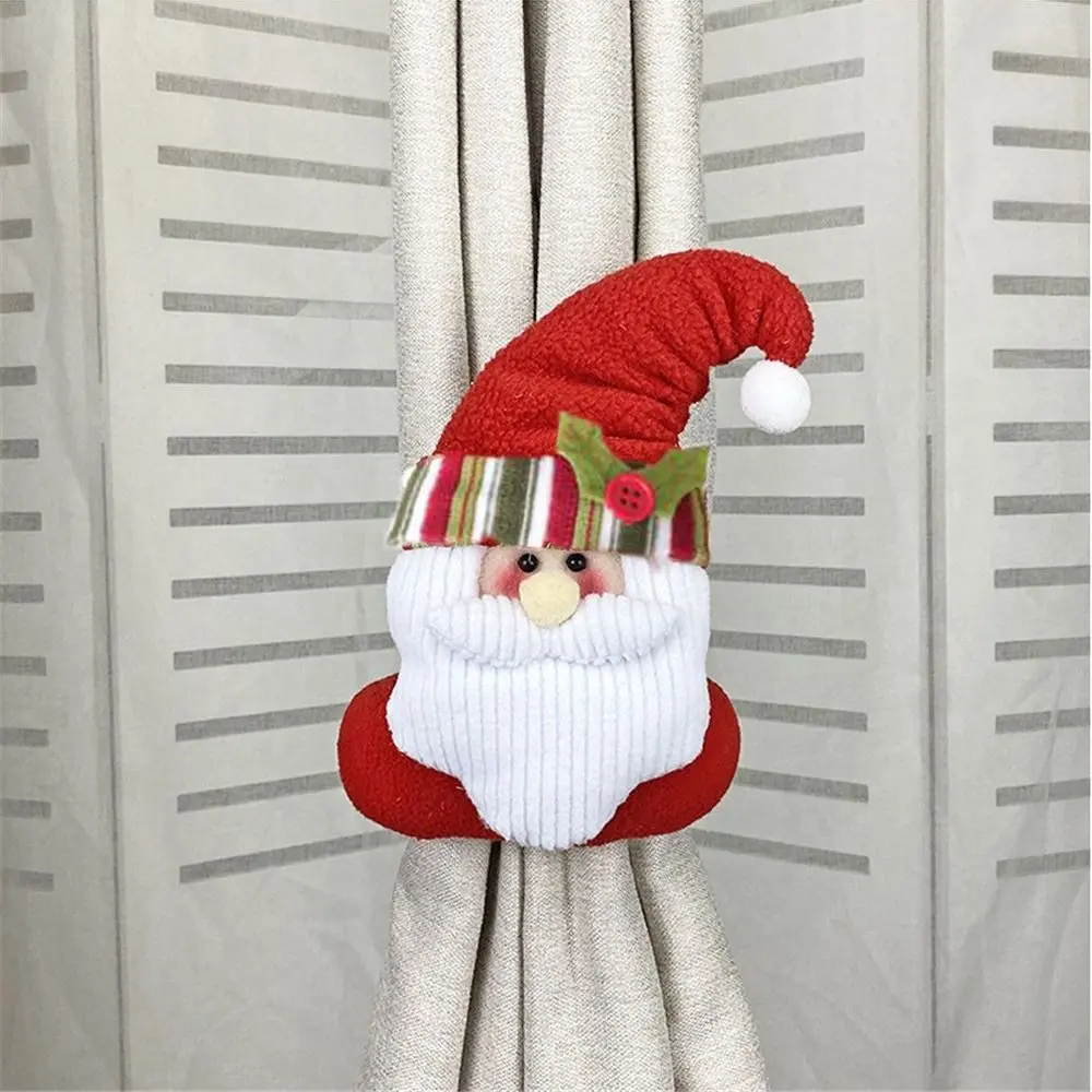 Cartoon Christmas Curtain Buckle Adorable Design Unique Santa Claus Curtain Tieback Decorative Snowman Curtain Holder