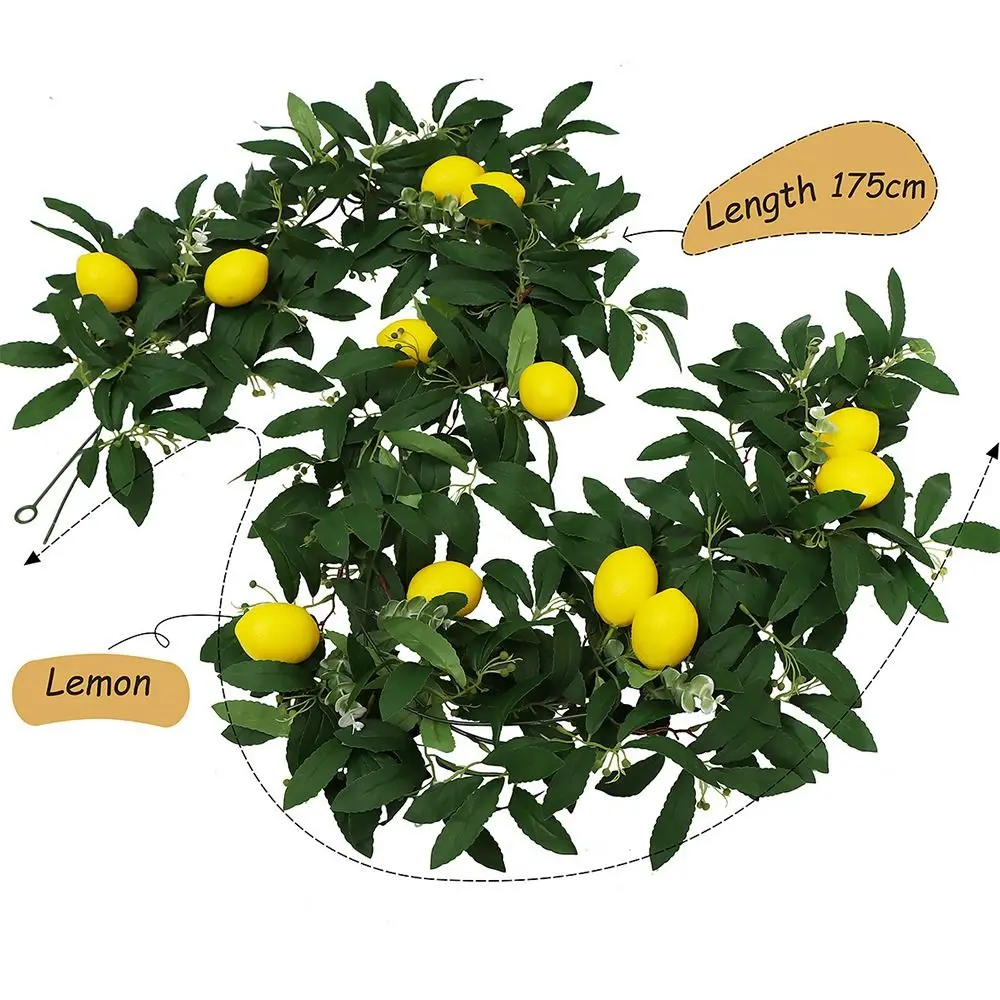 Spring Artificial Eucalyptus Lemon Vine Real Touch Green Plant Artificial Lemon Garland Lifelike Handmade Faux Fruit Vine
