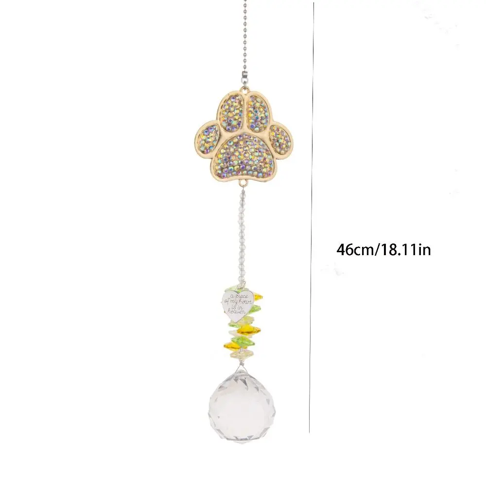 Crafts Crystal Paw Print Sun Catcher Creative Novelty Wind Chimes Colorful Exquisite Light Collection Pendant Balcony