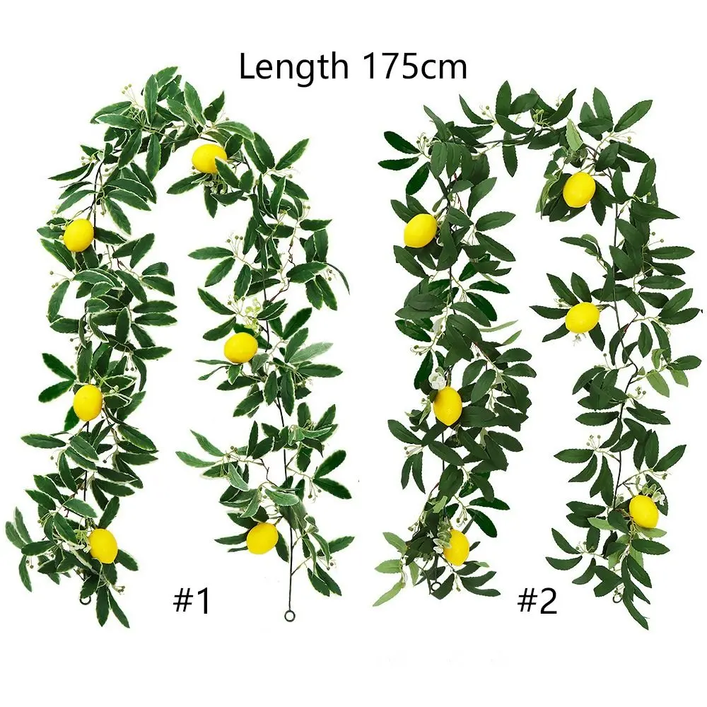 Spring Artificial Eucalyptus Lemon Vine Real Touch Green Plant Artificial Lemon Garland Lifelike Handmade Faux Fruit Vine