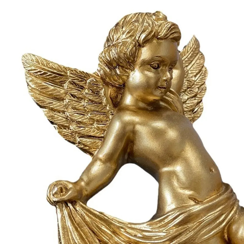 1 Pair Unique Cute Cherub Angel Statue Cartoon Resin Craft Wall Hanging Angel Ornaments Handicraft Angel Sculptures Room