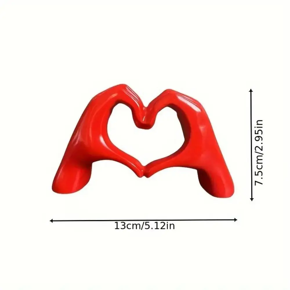 Finger Decoration Heart Hand Statues Resin Desktop Ornament Love Gesture Sculpture Nordic Style Love Heart Hand Love Figurines