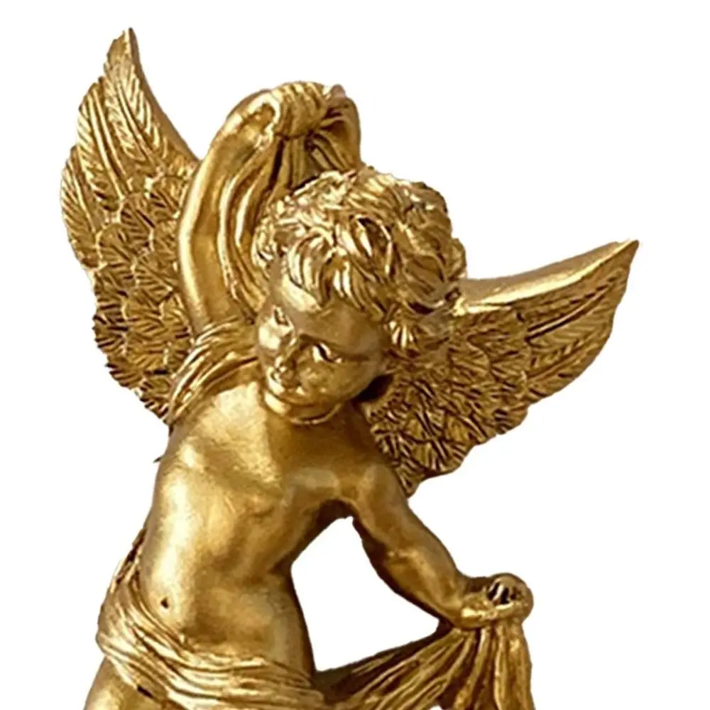 1 Pair Unique Cute Cherub Angel Statue Cartoon Resin Craft Wall Hanging Angel Ornaments Handicraft Angel Sculptures Room