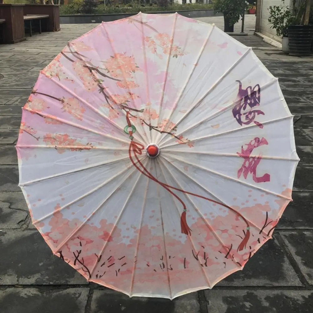 Handmade Silk Cloth Women Umbrella Rain Proof Decorative Chinese Oil Paper Umbrella Waterproof Ancient Dance Umbrella
