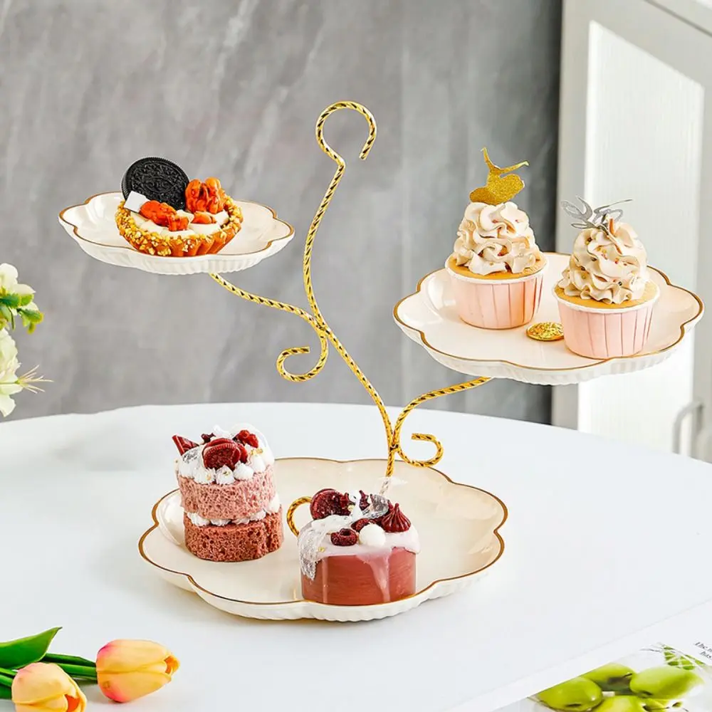 Large Capacity Fruit Display Stand 3 layer Design Stable Branch-shaped Dessert Holder Easy to Clean Snacks StorageTray Home