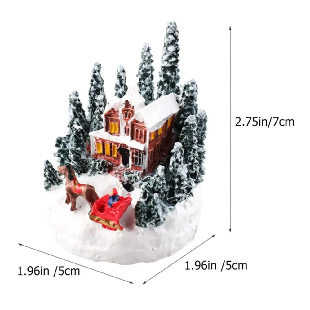 Led Light Christmas Village House Figurines Cartoon Creativity Christmas Town Ornaments DIY Crafts Night Lamp