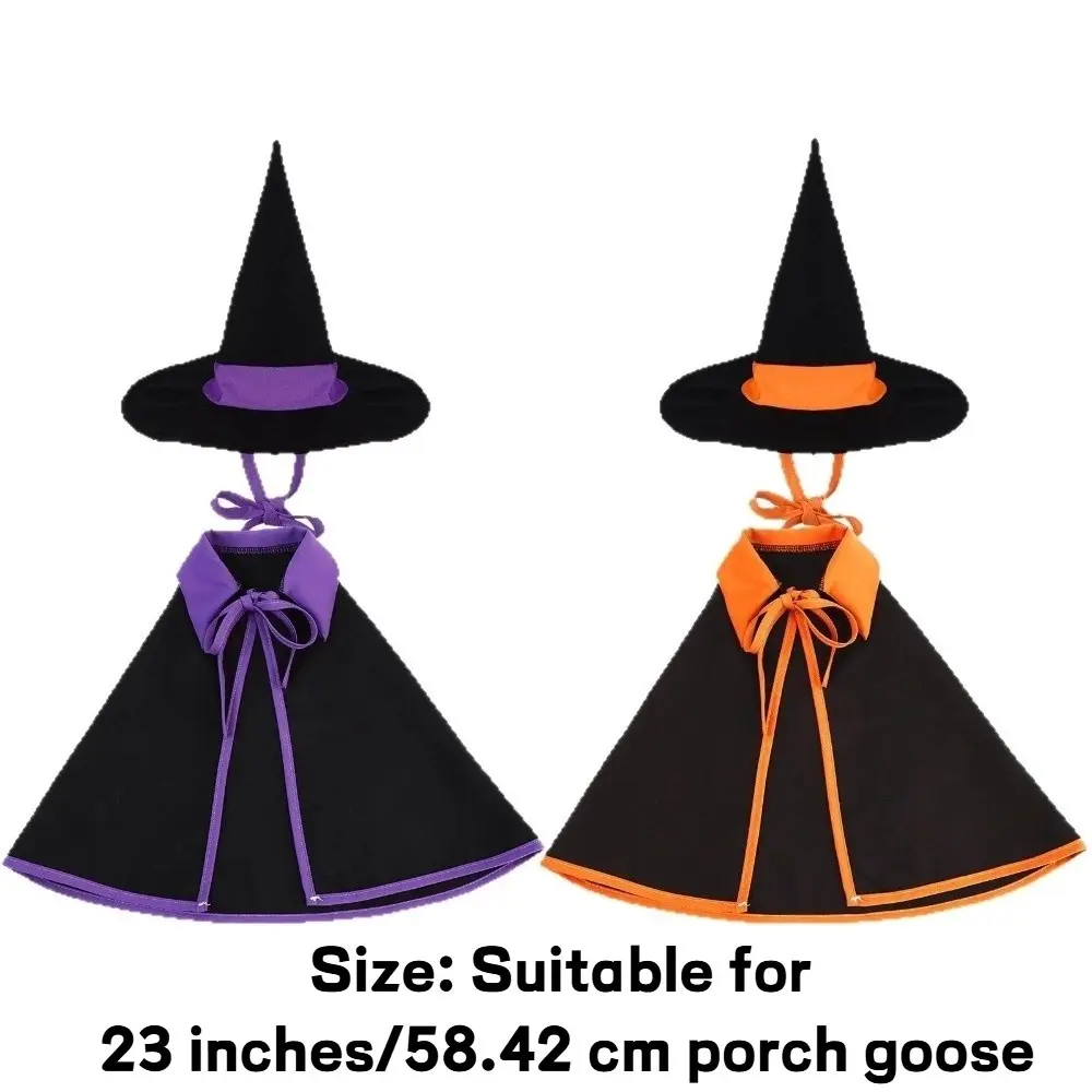Cute Cloak Halloween Porch Goose Costume Pumpkin Witch Hat Lawn Goose Outfit Creative 23inch Garden Goose Costume Outdoor
