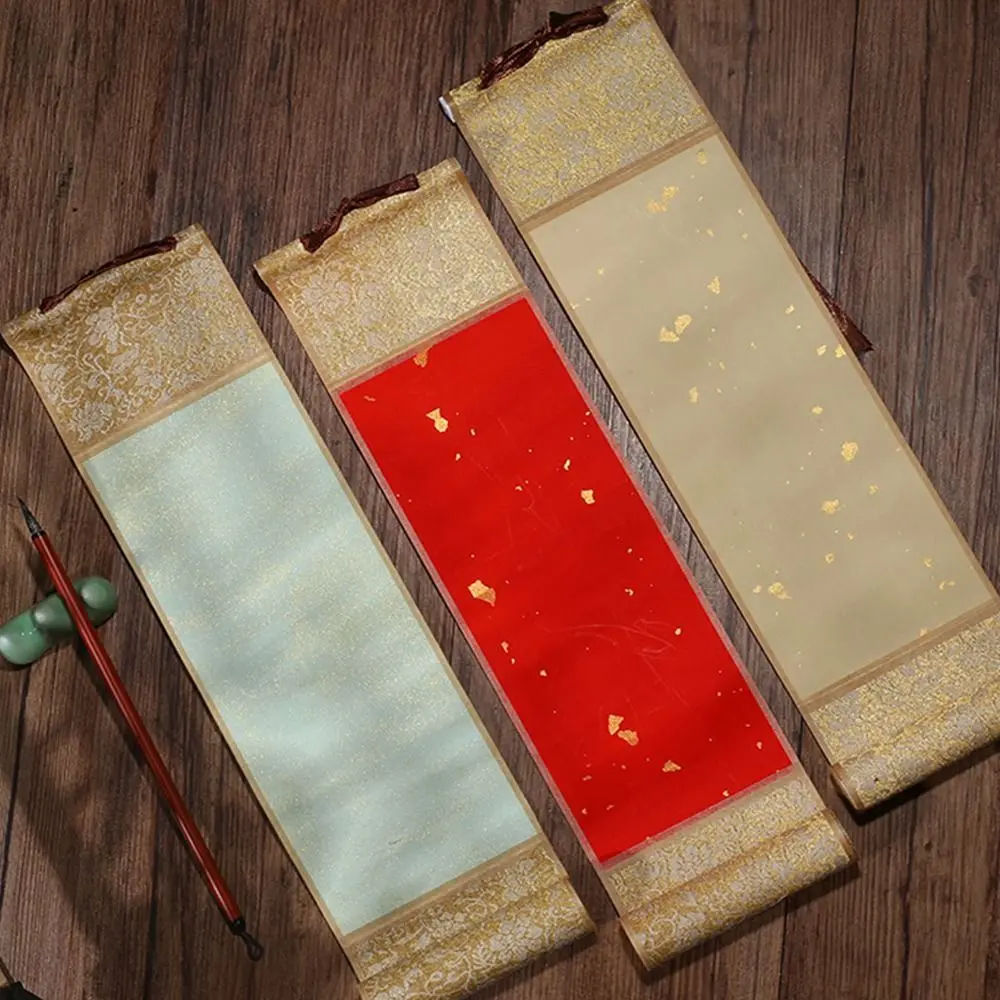 Painting Drawing Paper Gilded Rice Paper Scroll Self-made Gifts Chinese Style Mini Batik Trumpet Scroll Hand-rolled Handcrafts