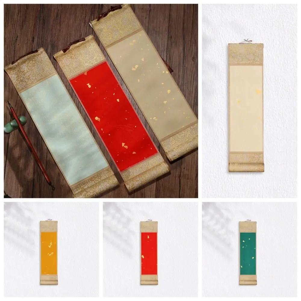 Painting Drawing Paper Gilded Rice Paper Scroll Self-made Gifts Chinese Style Mini Batik Trumpet Scroll Hand-rolled Handcrafts