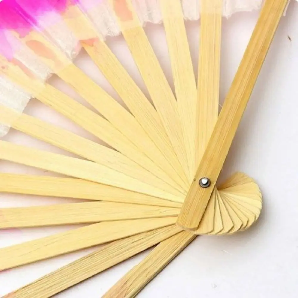Fashion Handmade Yangko Dance Fan Half Circle Silk Chinese Style Silk Veil Fan Classical Belly Dance Fans Chinese Folk Art