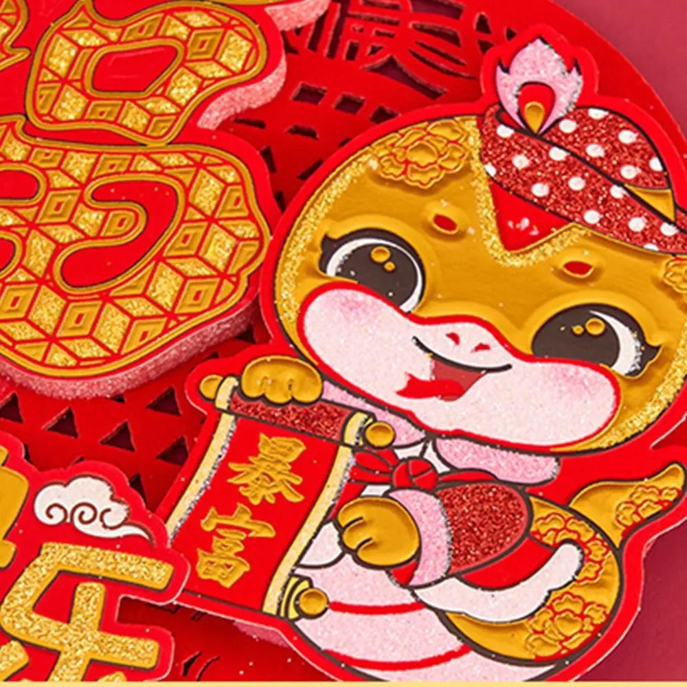 Traditional Spring Festival Decoration Pendant Creative Exquisite Red Lantern String Reusable with Tassel New Year Ornaments