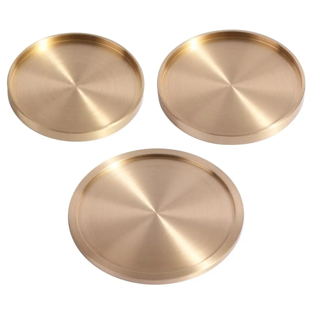 Tables Centerpieces Decorations Round Brass Coaster Metal Heat Resistant Cup Mats Home Decor Cup Tray Drinking Bar