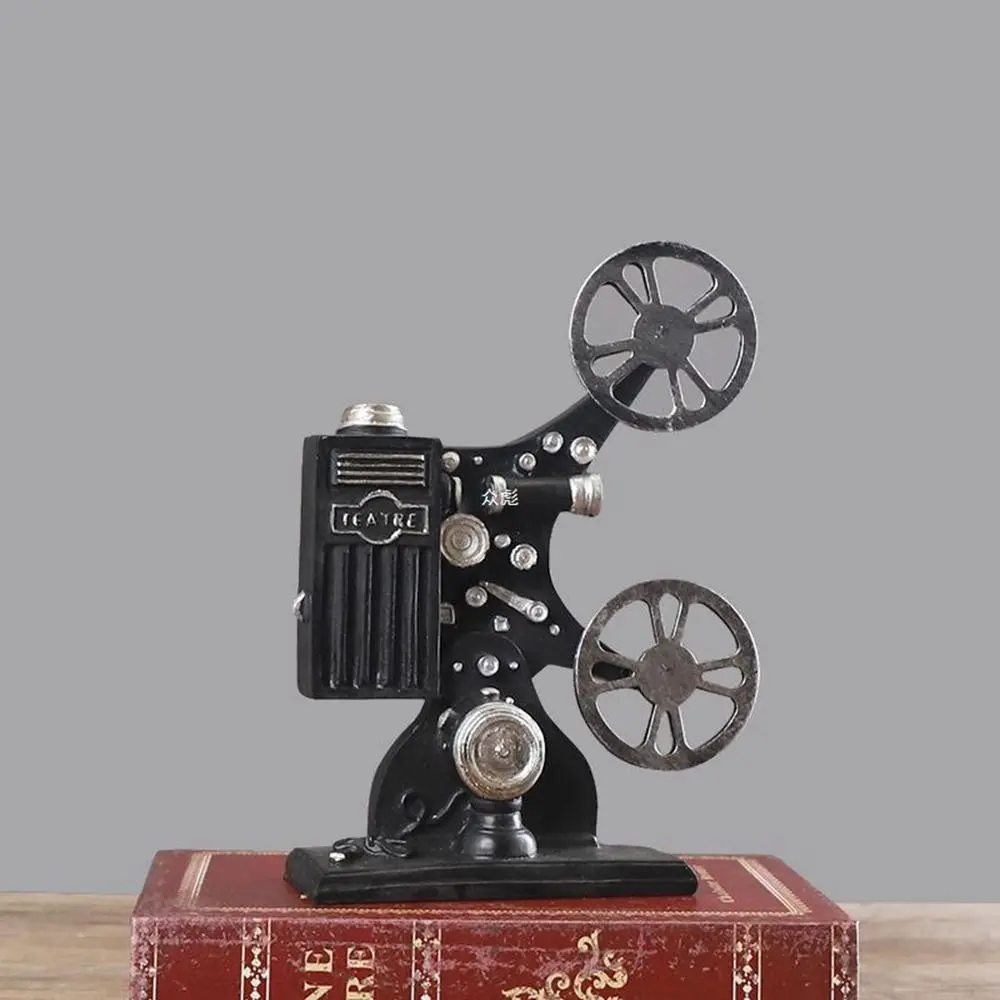 Resin Craft Movie Film Projector Sculpture Exquisite Handmade Cinema Projector Ornaments Lightweight Projector Model Photo Props