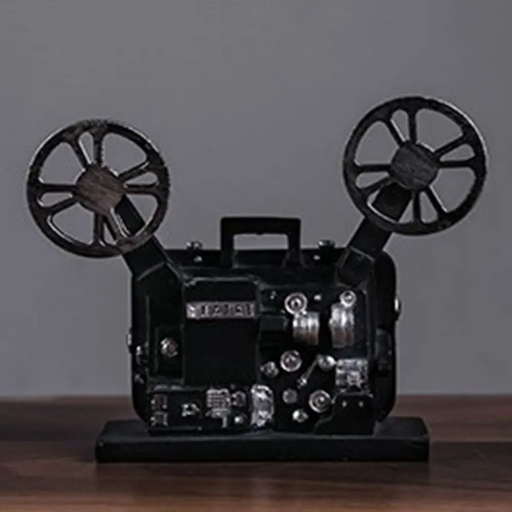 Resin Craft Movie Film Projector Sculpture Exquisite Handmade Cinema Projector Ornaments Lightweight Projector Model Photo Props